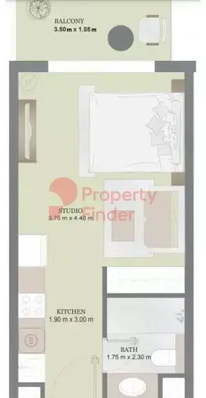 Планировка — Студия, 36 м²