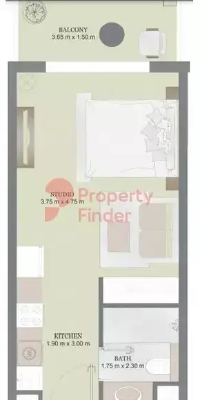 Планировка — Студия, 37 м²