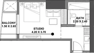 Планировка — Студия, 35 м²