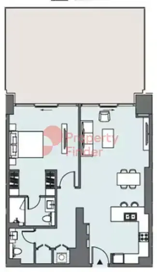 Планировка — 1-спальная, 134 м²