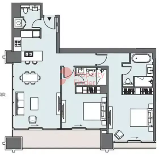 Планировка — 2-спальная, 128 м²