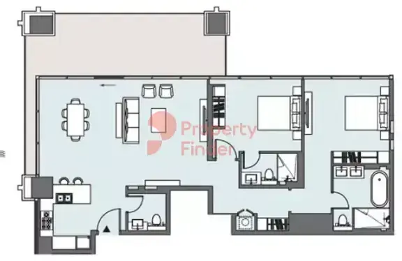 Планировка — 2-спальная, 150 м²