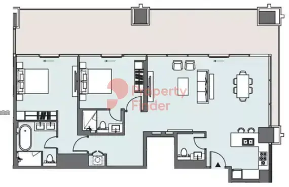 Планировка — 2-спальная, 173 м²