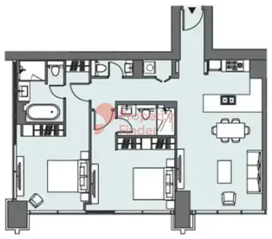 Планировка — 2-спальная, 108 м²