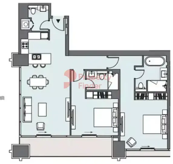 Планировка — 2-спальная, 128 м²