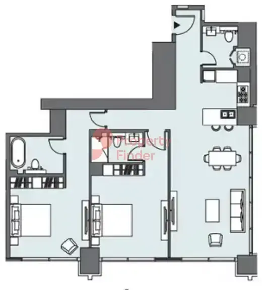 Планировка — 2-спальная, 118 м²