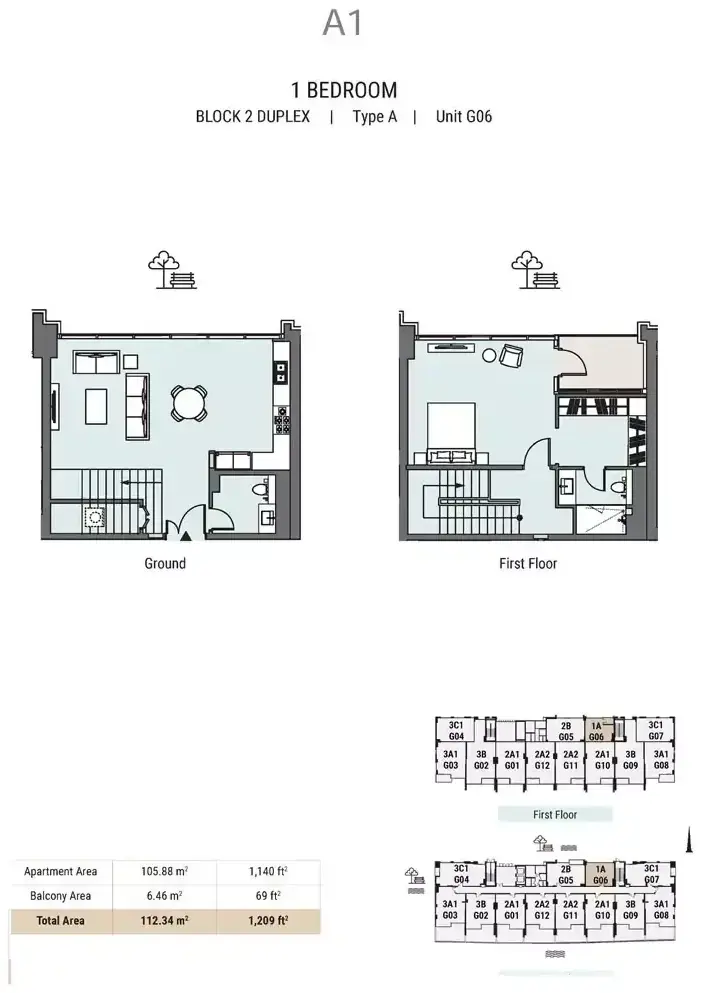 Планировка — 2-спальная, 223 м²