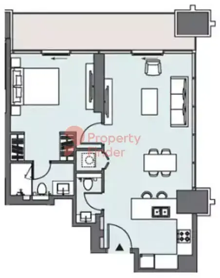 Планировка — 1-спальная, 79 м²