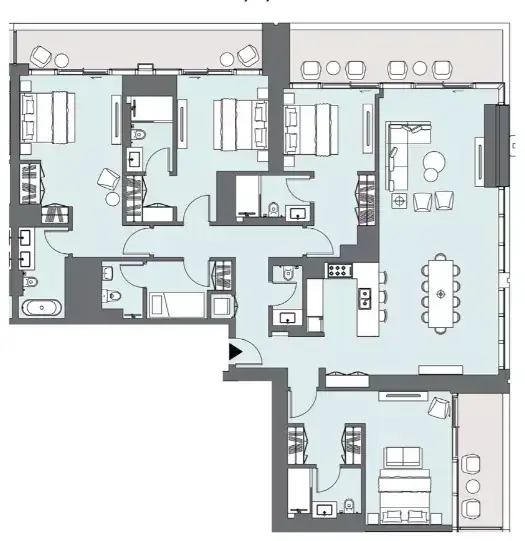 Планировка — квартира, 250 м²