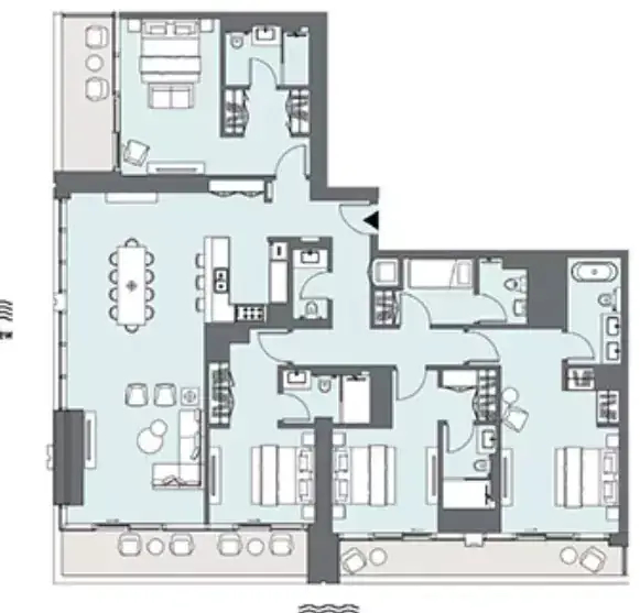 Планировка — квартира, 241 м²