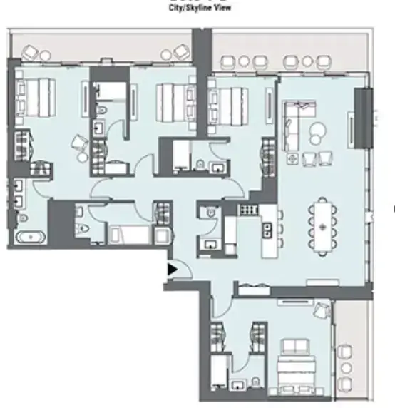 Планировка — квартира, 250 м²