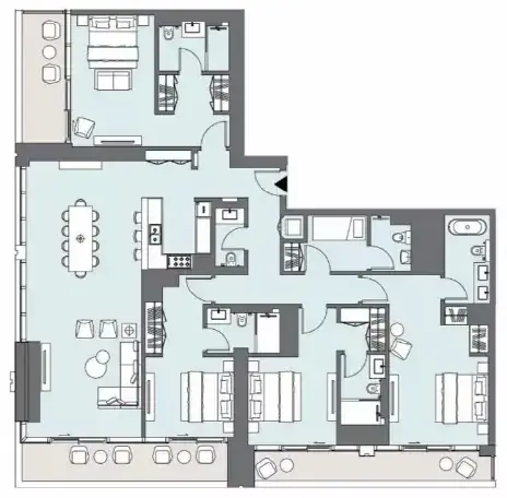 Планировка — квартира, 241 м²
