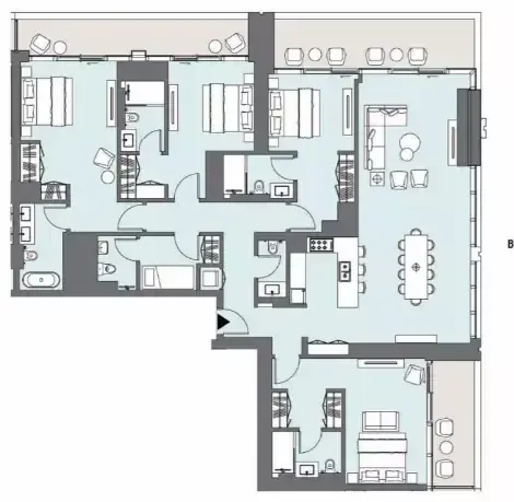 Планировка — квартира, 250 м²