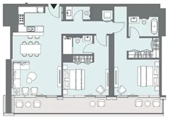 Планировка — 2-спальная, 135 м²
