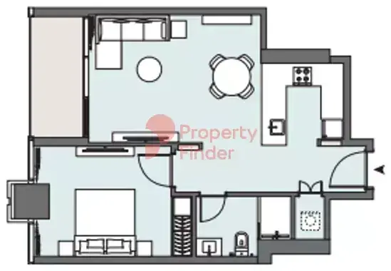 Планировка — 1-спальная, 64 м²