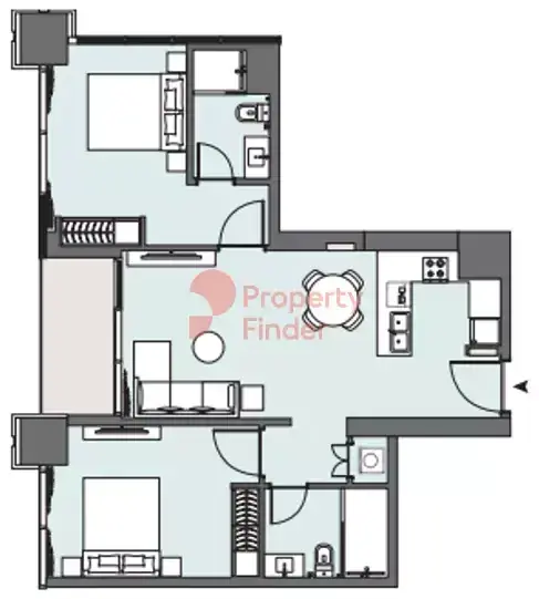 Планировка — 2-спальная, 84 м²