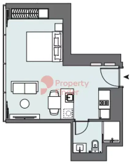 Планировка — Студия, 37 м²