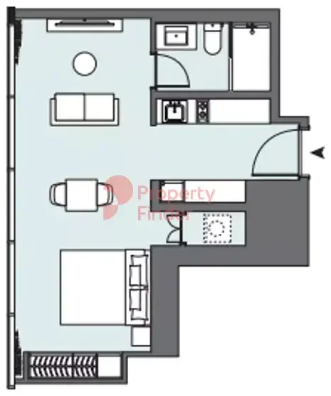 Планировка — Студия, 42 м²
