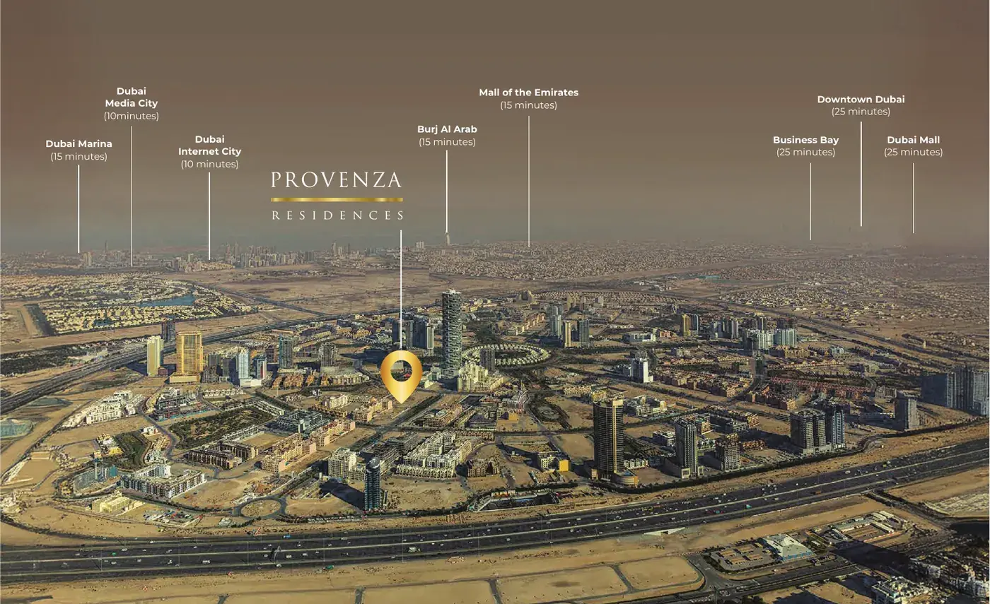 Provenza Residences — сколько ехать до точек города