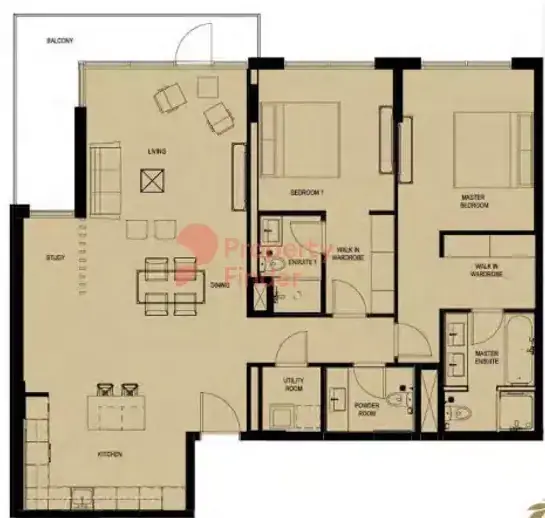 Планировка — 2-спальная, 139 м²
