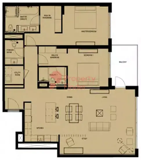 Планировка — 2-спальная, 131 м²