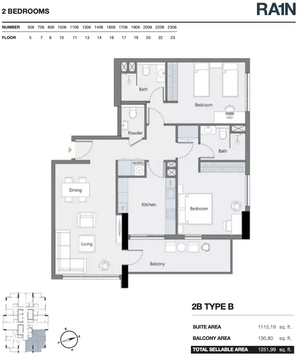 Планировка — 2-спальная, 116 м²