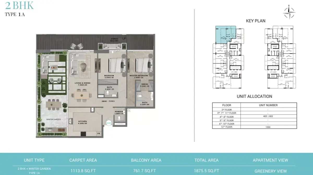 Планировка — 2-спальная, 174 м²