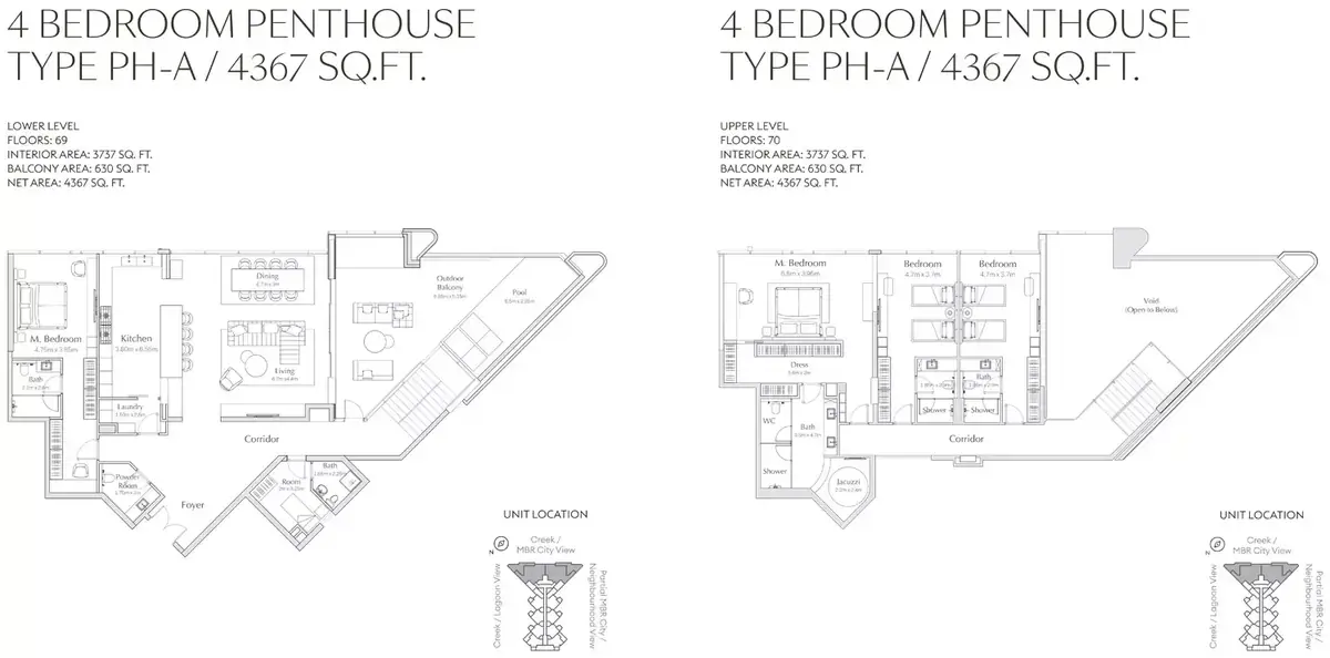 Планировка — 3-спальная, 406 м²