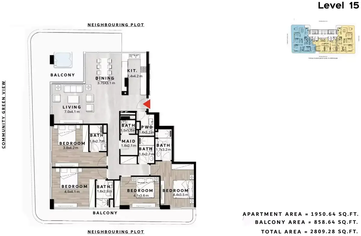 Планировка — квартира, 261 м²