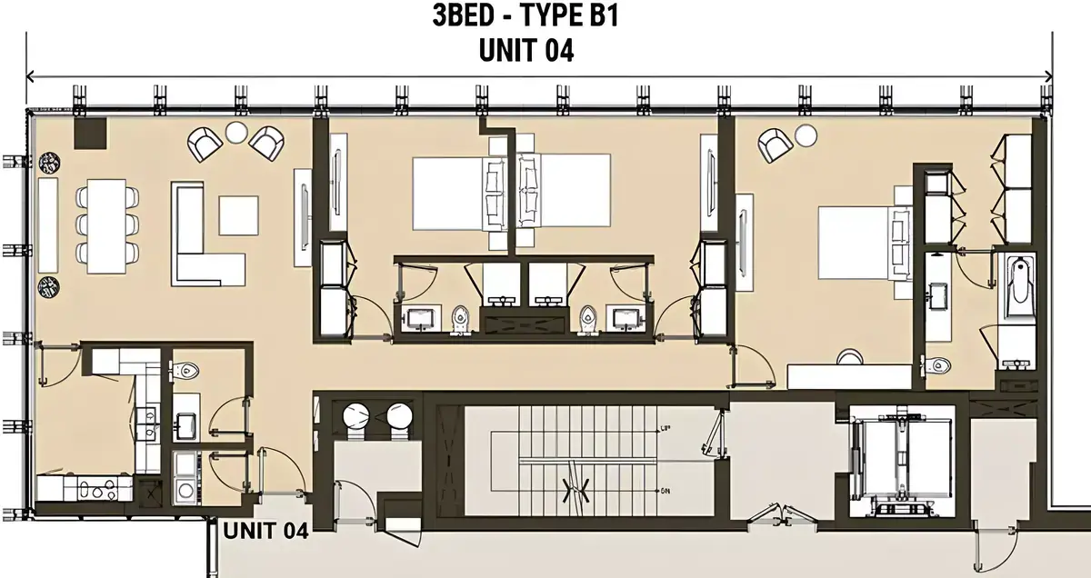 Планировка — 3-спальная, 160 м²
