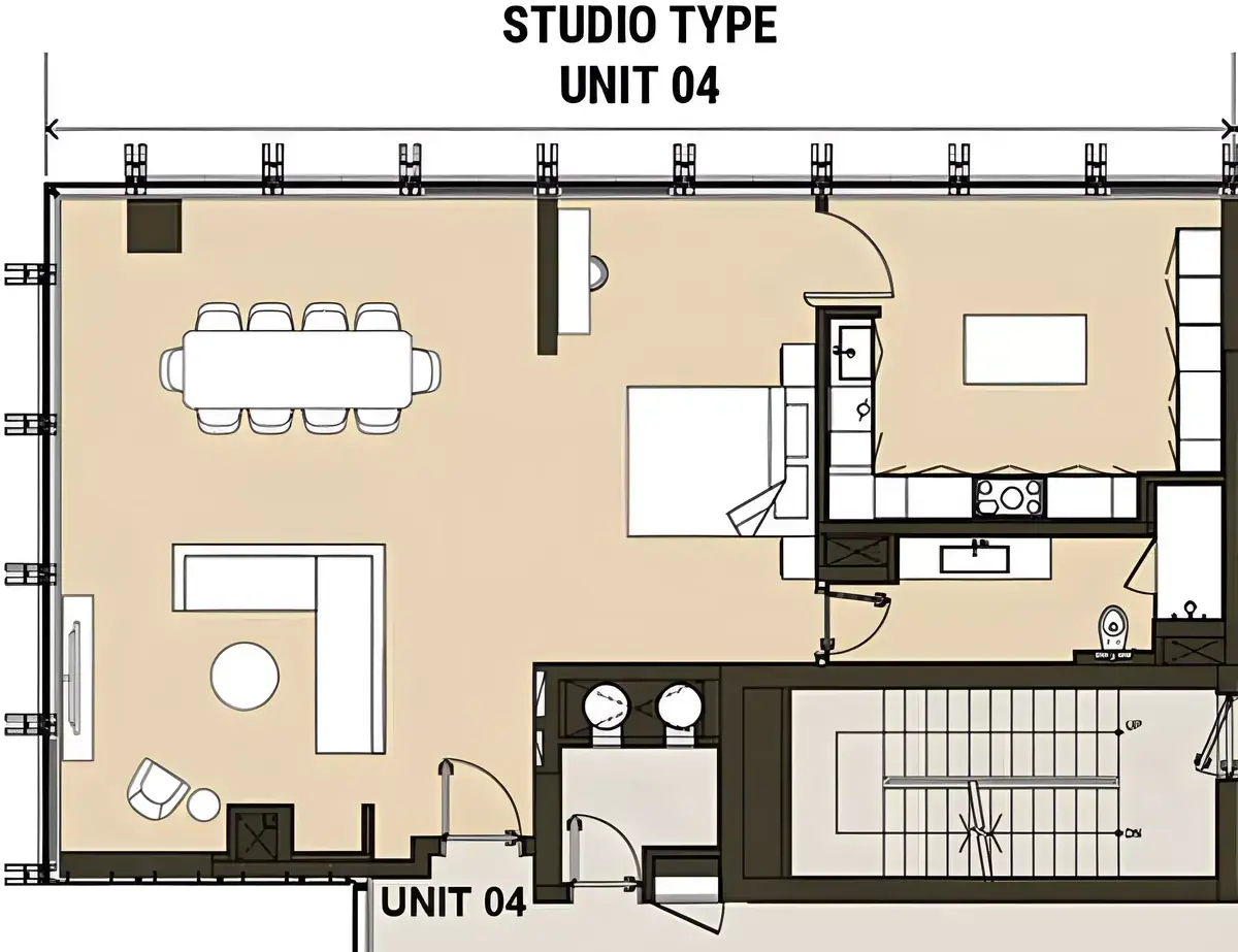 Планировка — Студия, 115 м²