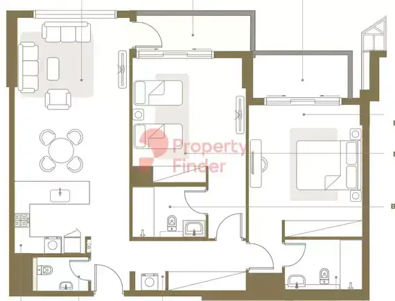 Планировка — 2-спальная, 118 м²