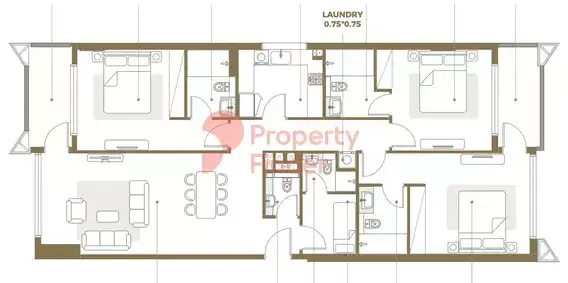 Планировка — 3-спальная, 162 м²