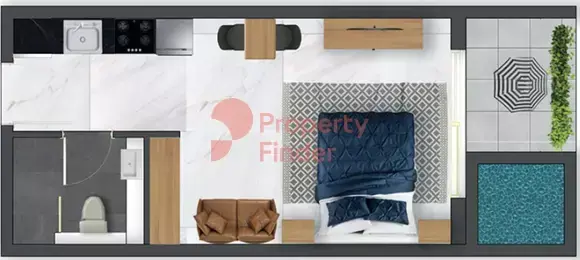 Планировка — Студия, 39 м²