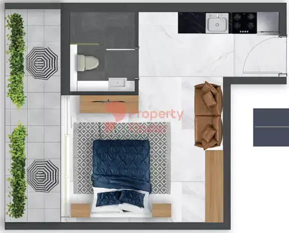 Планировка — Студия, 40 м²