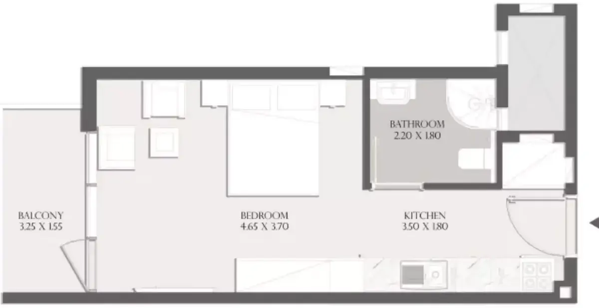 Планировка — Студия, 37 м²