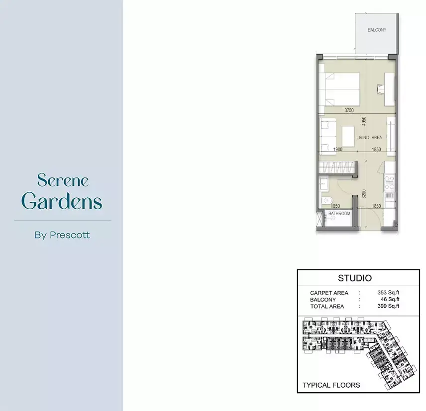 Планировка — Студия, 37 м²