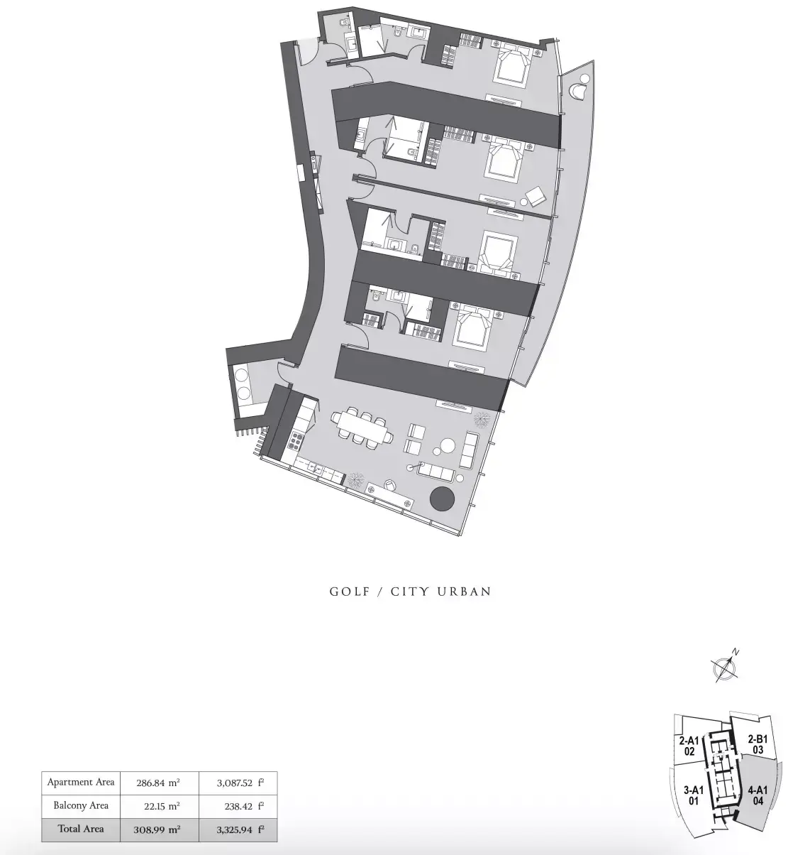 Планировка — квартира, 309 м²
