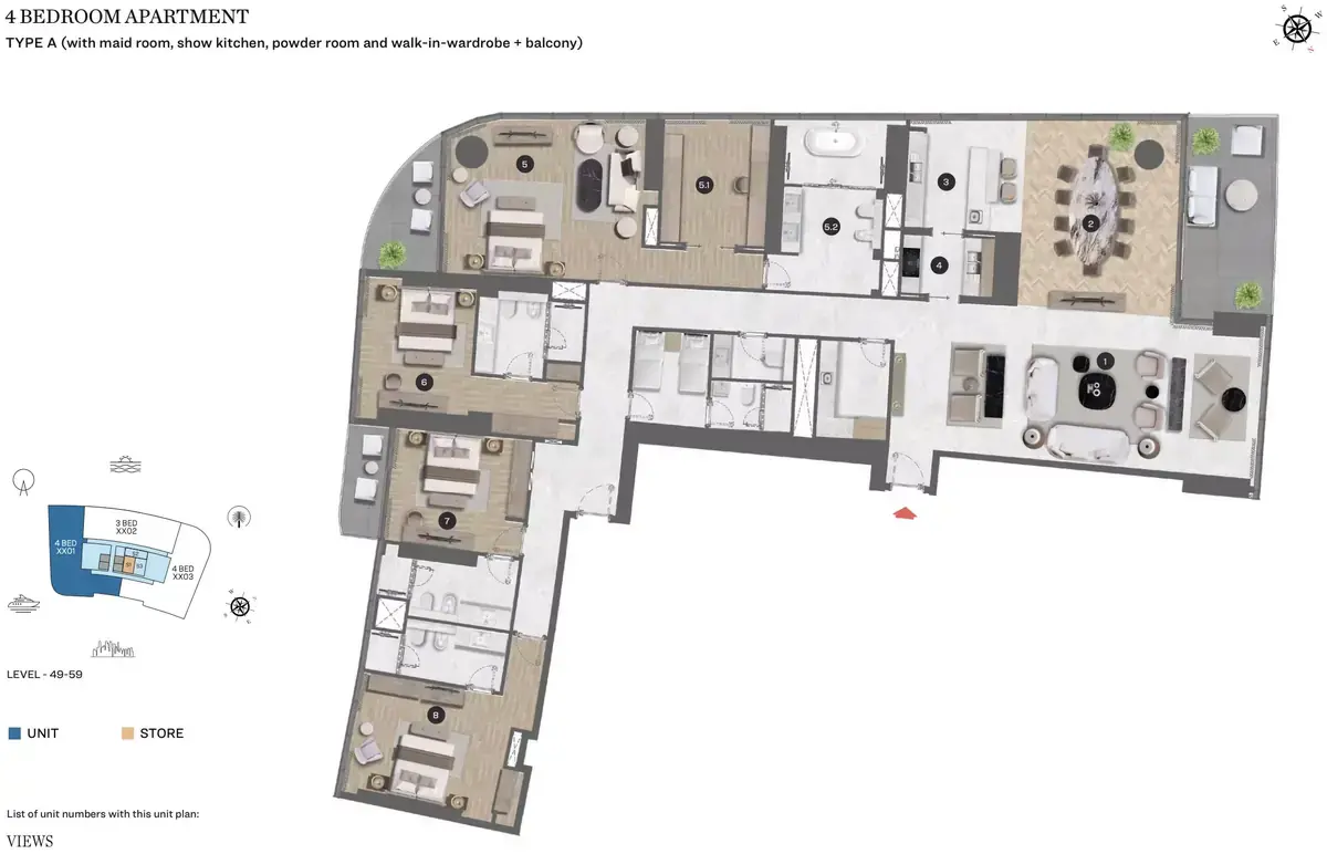 Планировка — квартира, 438 м²