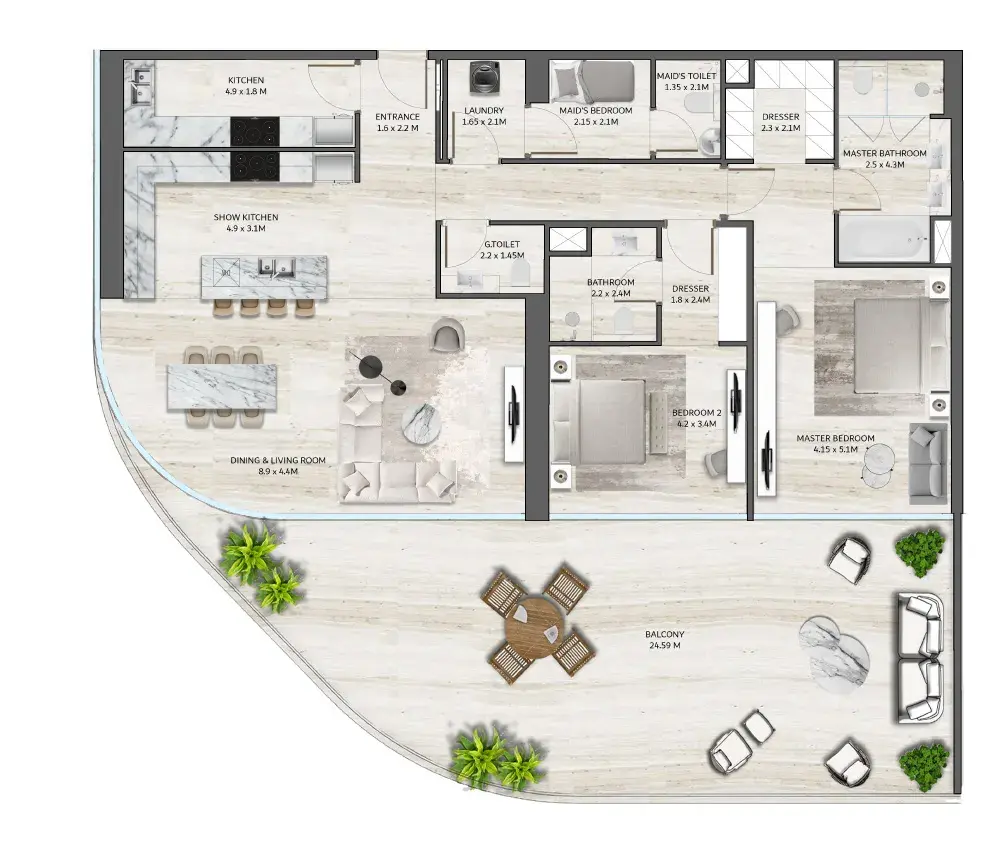 SLS Residences Palm Jumeirah — визуализация