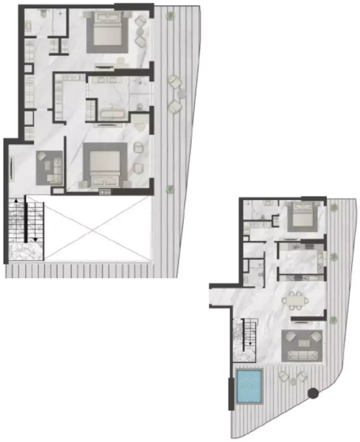 Планировка — 3-спальная, 355 м²