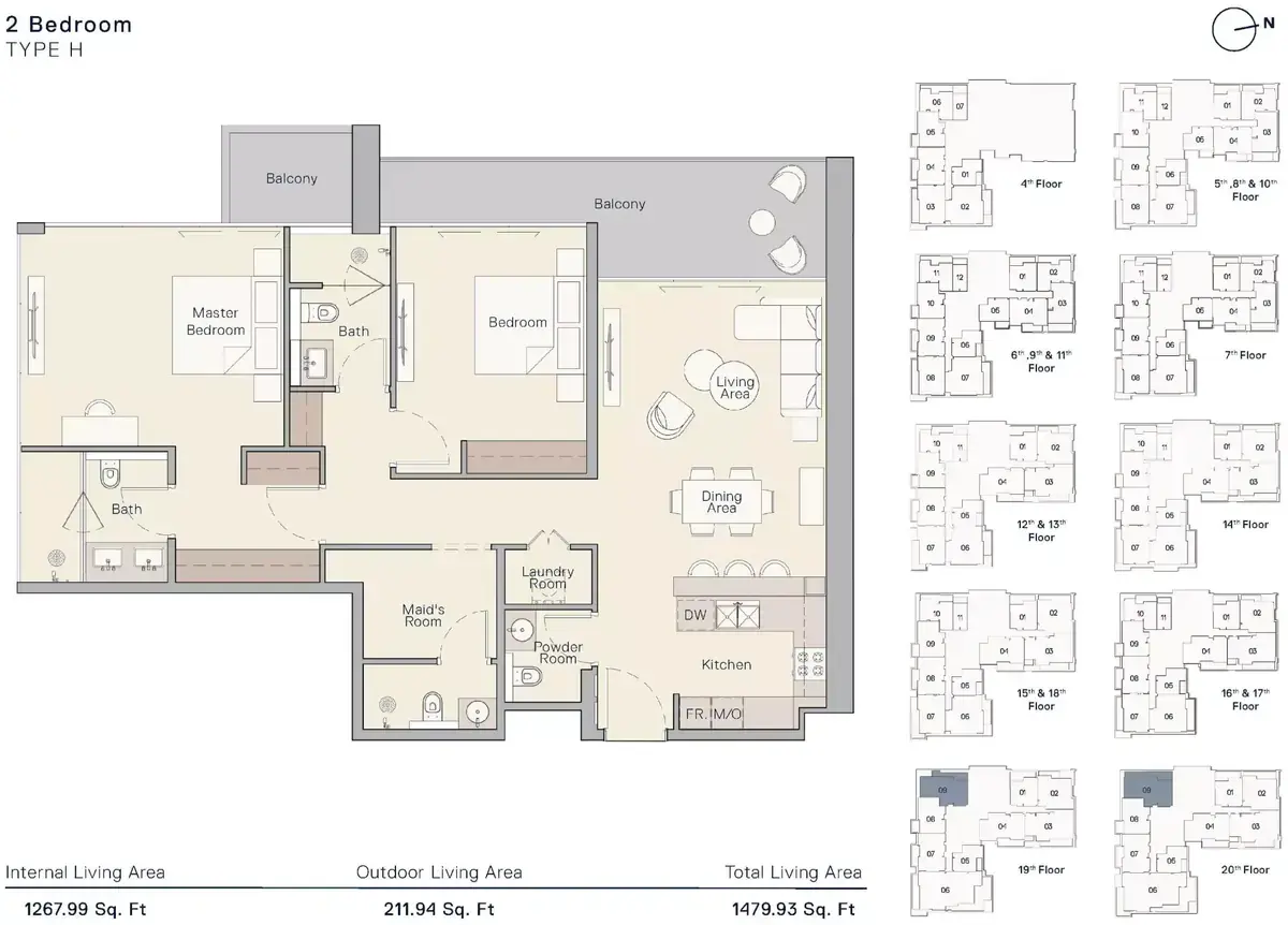 Планировка — 2-спальная, 137 м²
