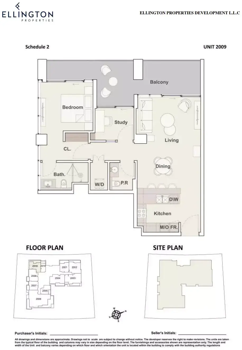 Планировка — 1-спальная, 99 м²