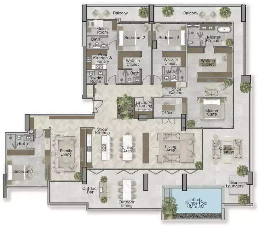 Планировка — квартира, 285 м²