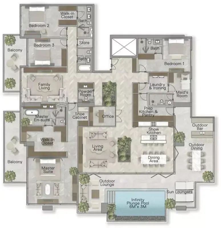 Планировка — квартира, 506 м²