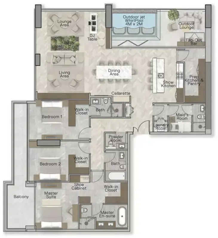 Планировка — квартира, 255 м²