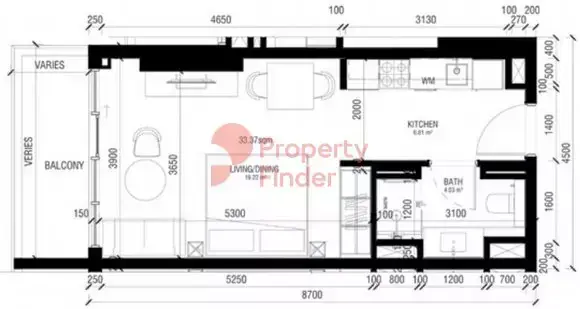 Планировка — Студия, 39 м²