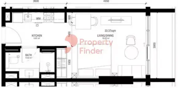 Планировка — Студия, 40 м²