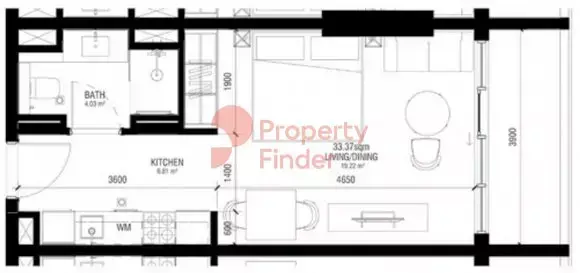 Планировка — Студия, 40 м²