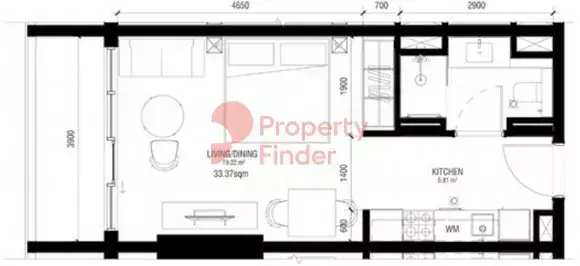 Планировка — Студия, 40 м²